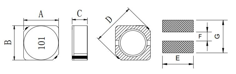 屏蔽電感4D18系列封裝尺寸圖