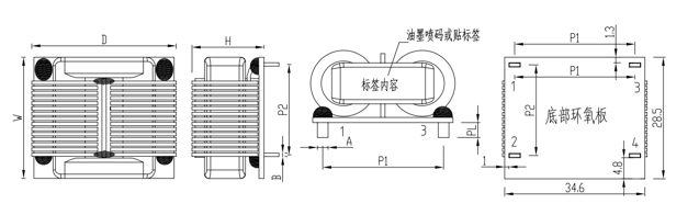 SQ3024扁平線電感封裝尺寸圖